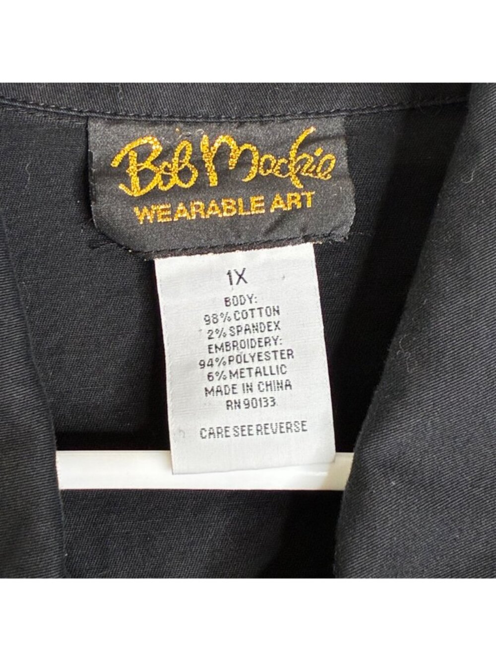 Bob Mackie Wearable Art Western Jacket Black Embroidered Multicolor Zip Sz 1X - Picture 7 of 10